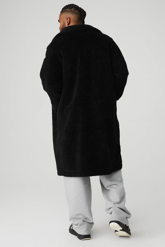 Oversized Sherpa Trench — Black
