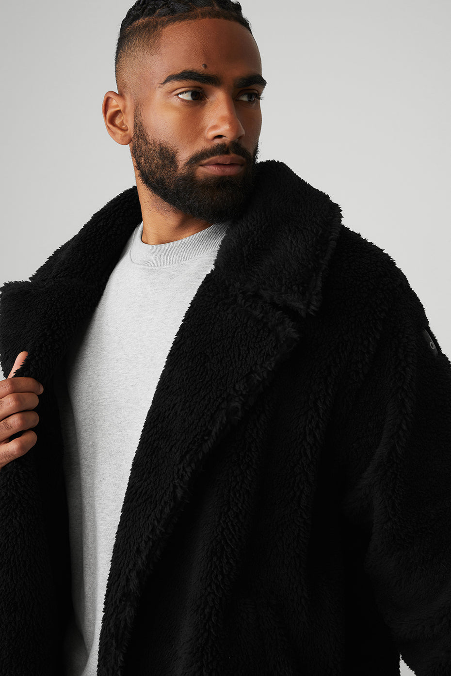 Oversized Sherpa Trench — Black