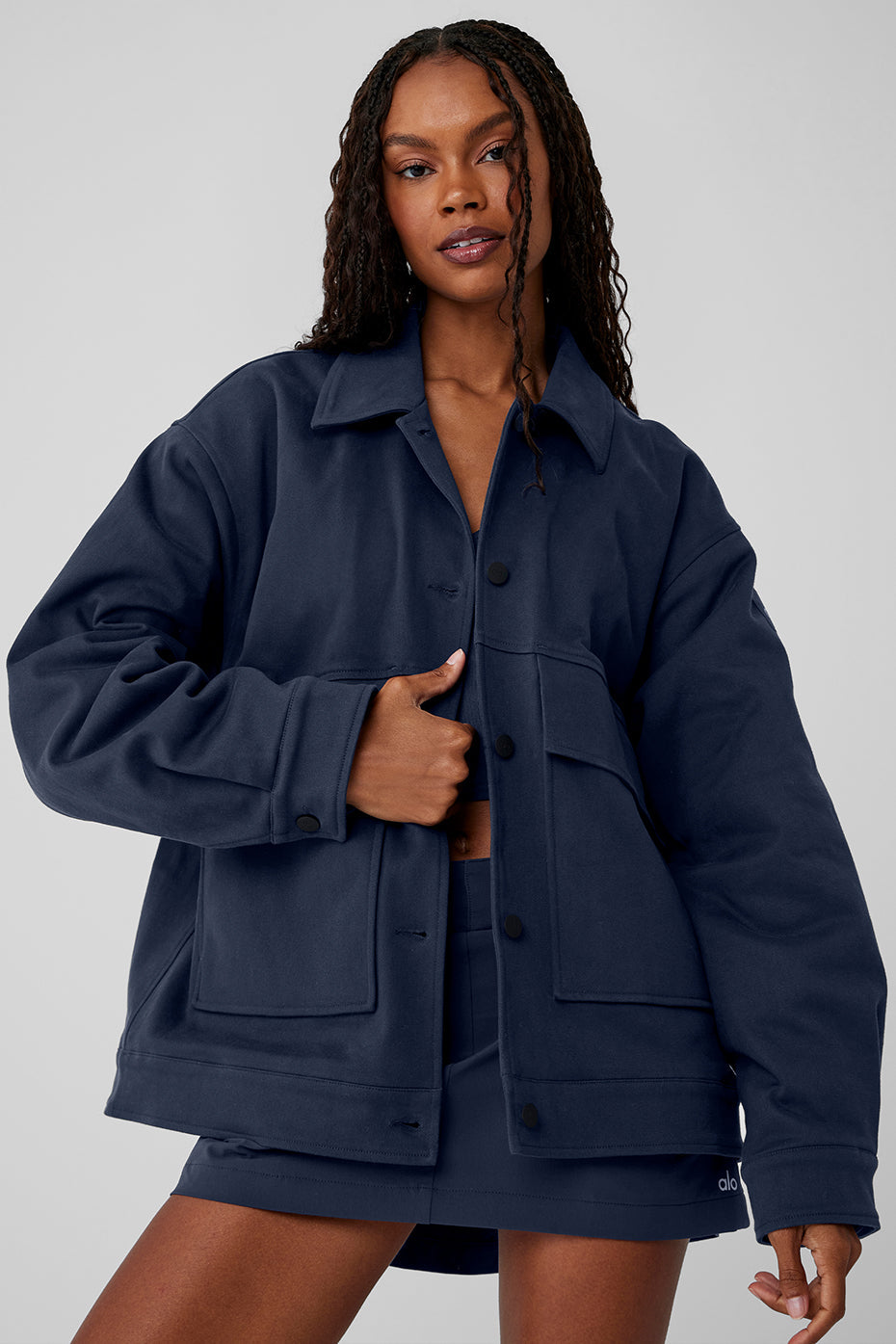 Unisex One Up Zip Jacket — Navy