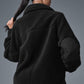 Sherpa Edge Shacket — Black