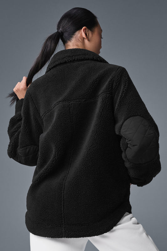 Sherpa Edge Shacket — Black