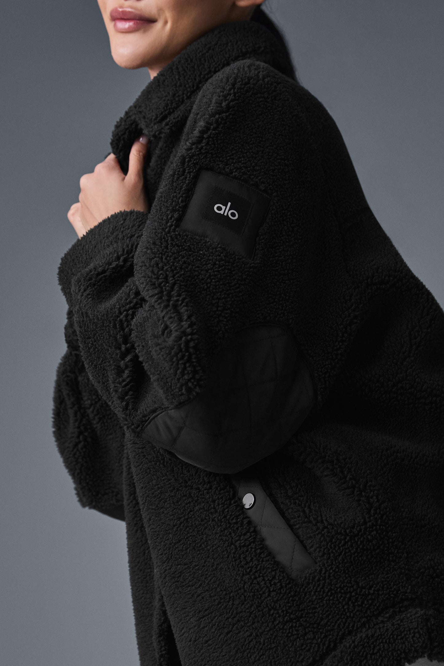 Sherpa Edge Shacket — Black