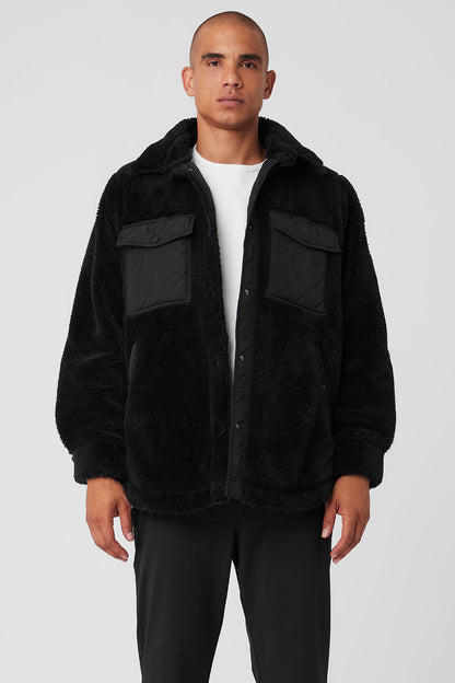 Sherpa Edge Shacket — Black