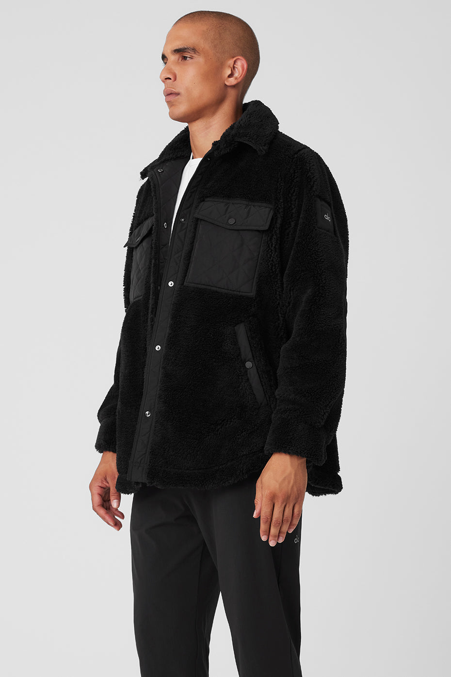 Sherpa Edge Shacket — Black