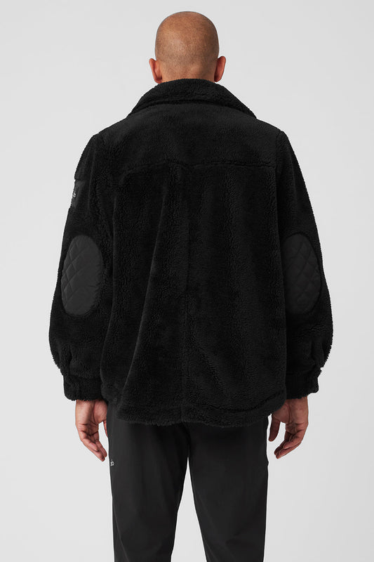 Sherpa Edge Shacket — Black