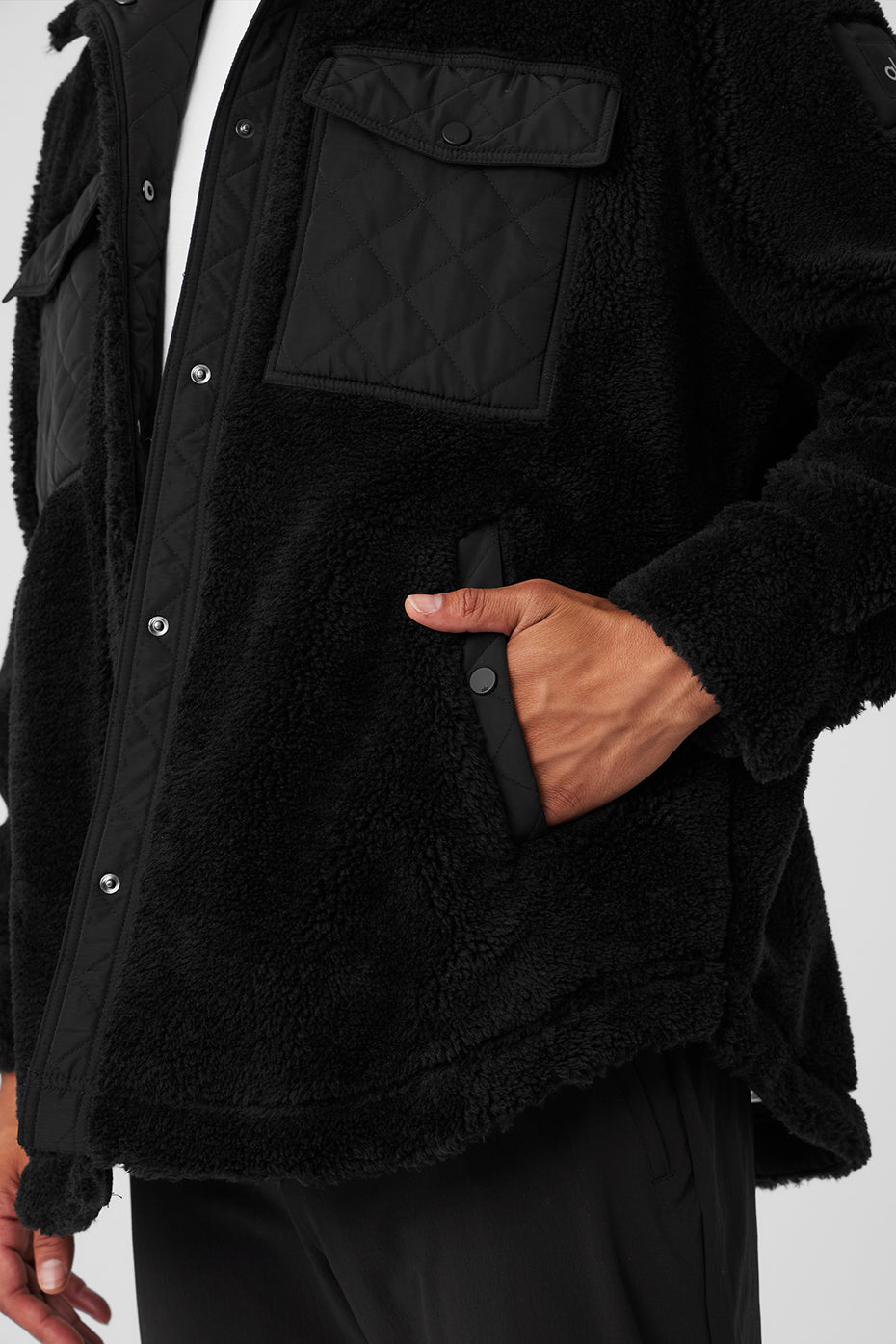 Sherpa Edge Shacket — Black