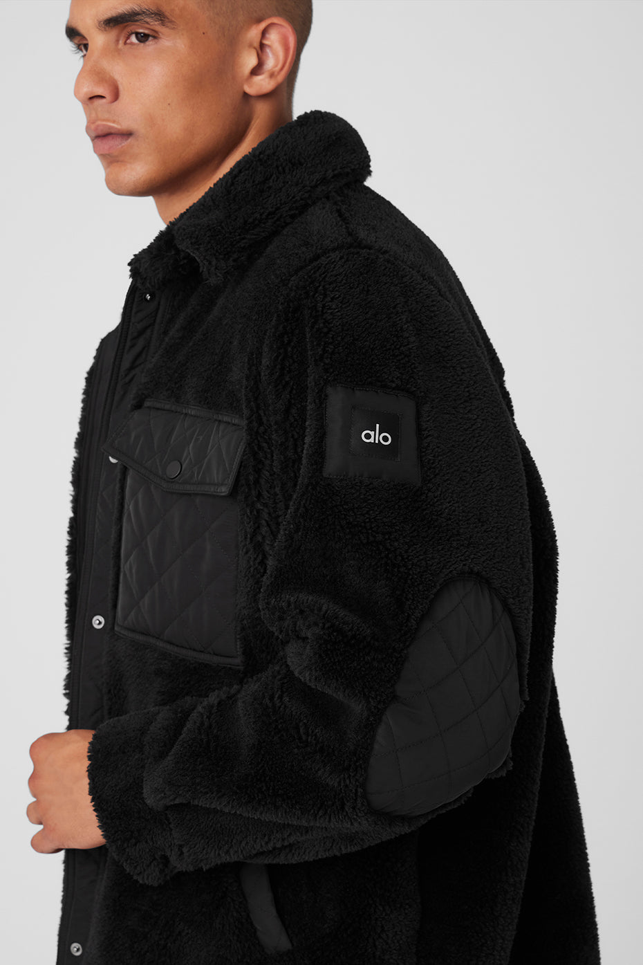 Sherpa Edge Shacket — Black