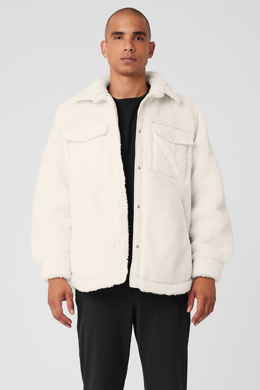 Sherpa Edge Shacket — Ivory