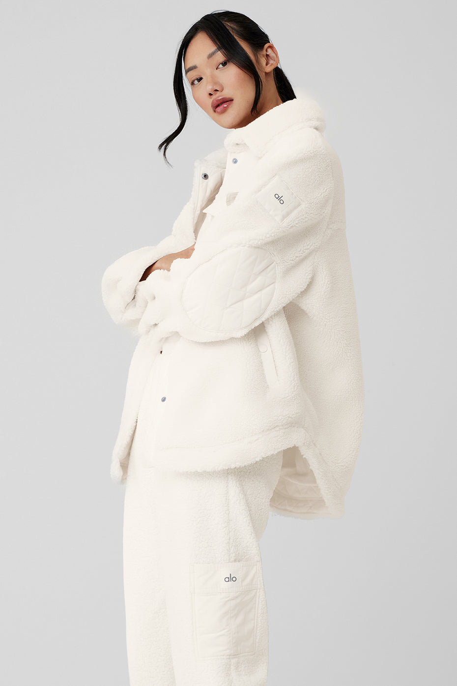 Sherpa Edge Shacket — Ivory