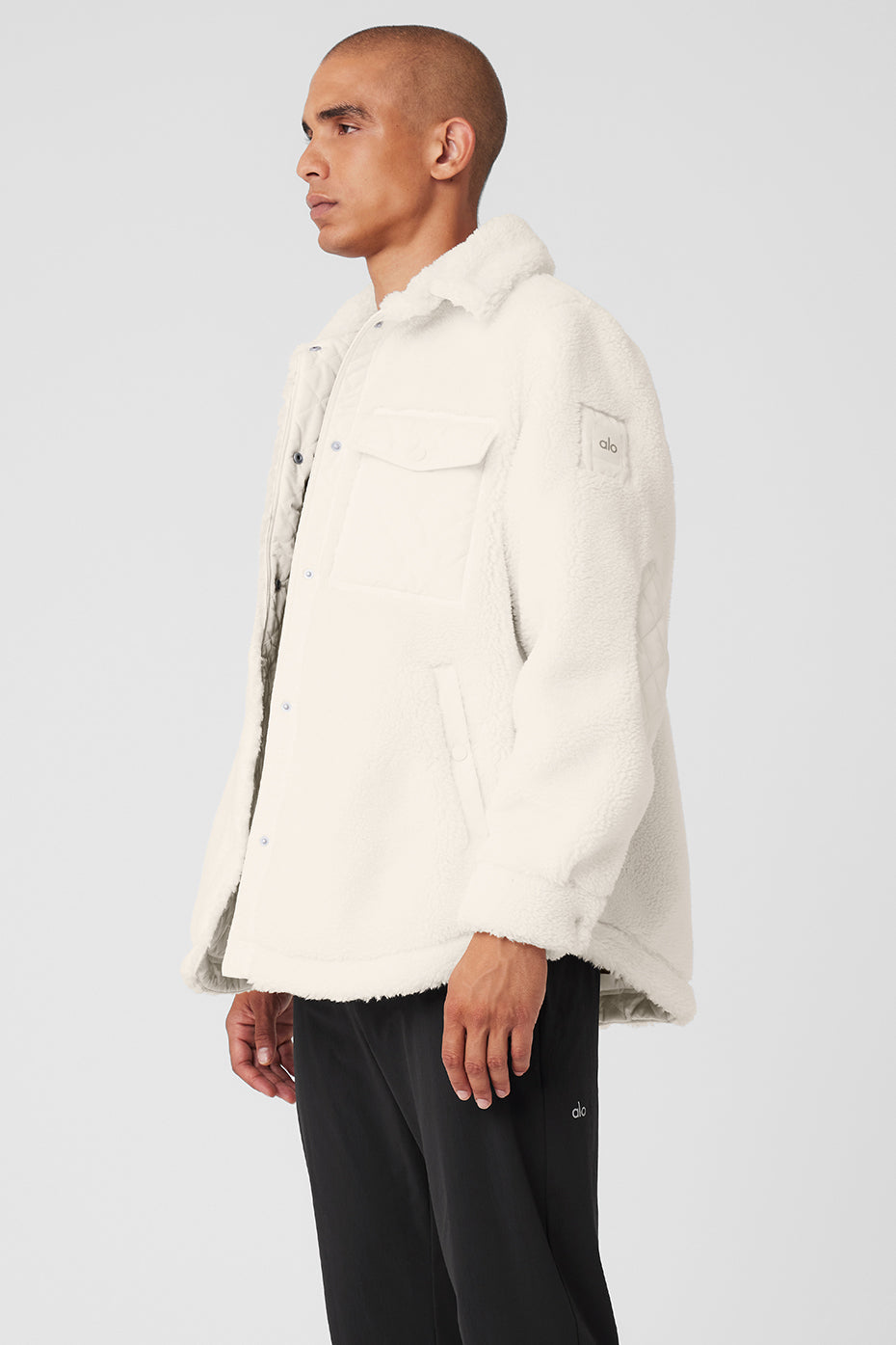 Sherpa Edge Shacket — Ivory