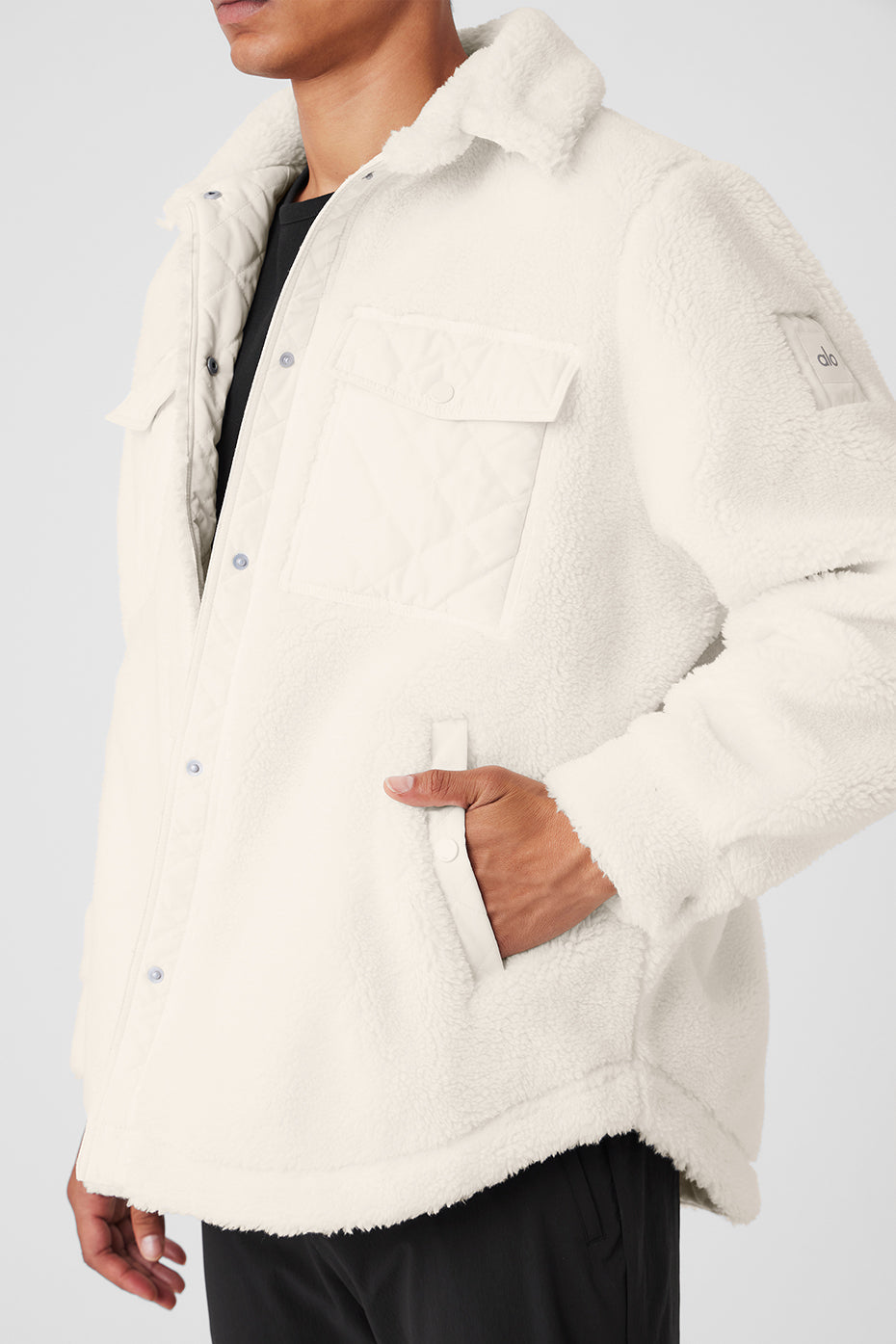 Sherpa Edge Shacket — Ivory