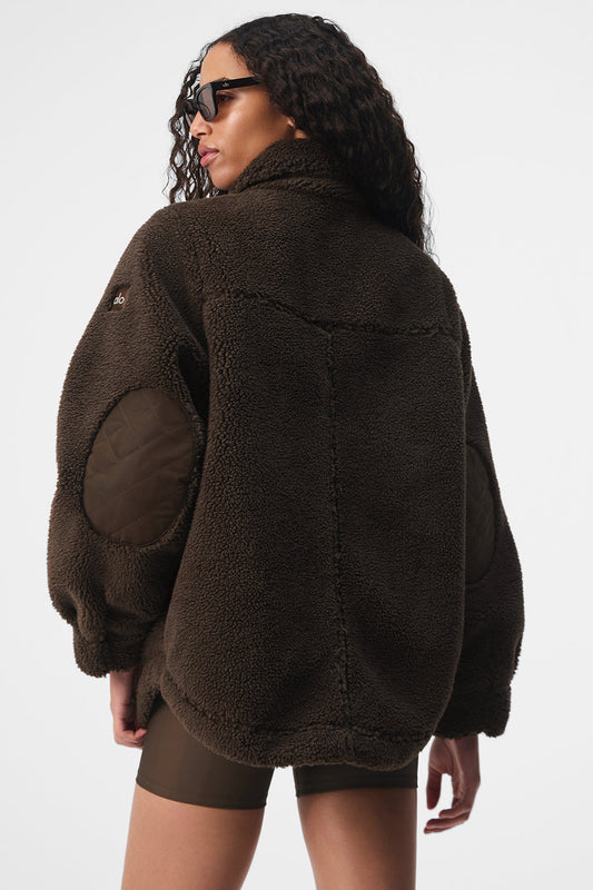 Sherpa Edge Shacket — Espresso