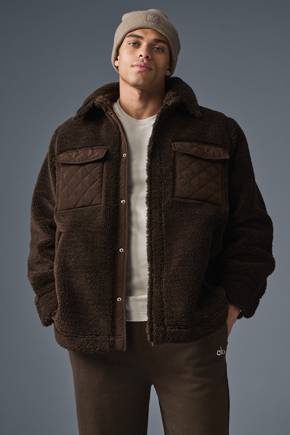 Sherpa Edge Shacket — Espresso