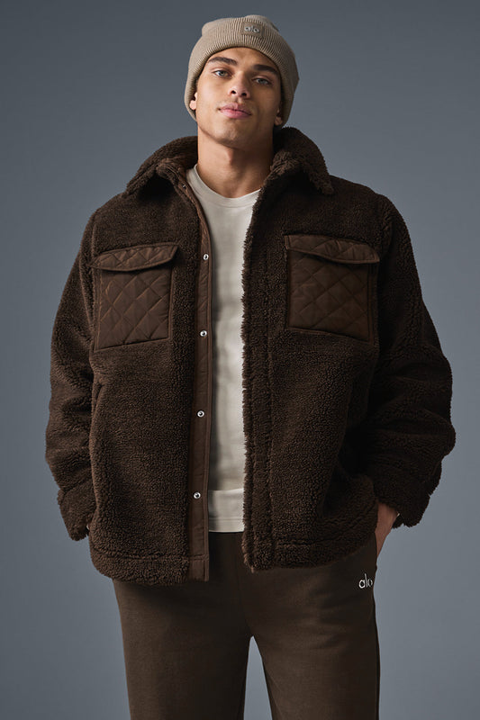 Sherpa Edge Shacket — Espresso