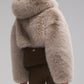 La Premiere Opulent Faux Fur Stunner Zip Jacket — Espresso/Oat