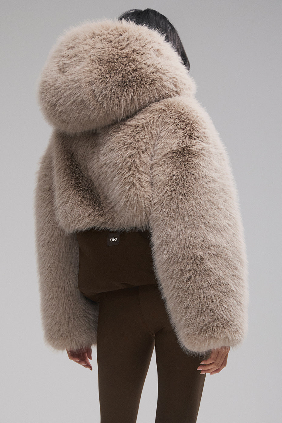 La Premiere Opulent Faux Fur Stunner Zip Jacket — Espresso/Oat