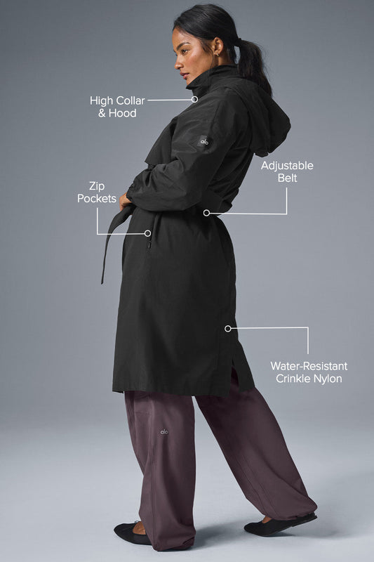Crinkle On The Move Trench — Black