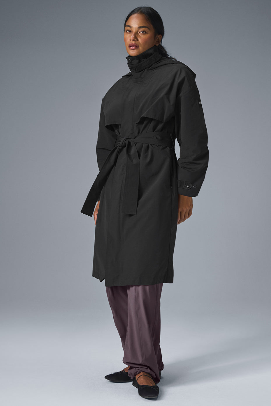 Crinkle On The Move Trench — Black