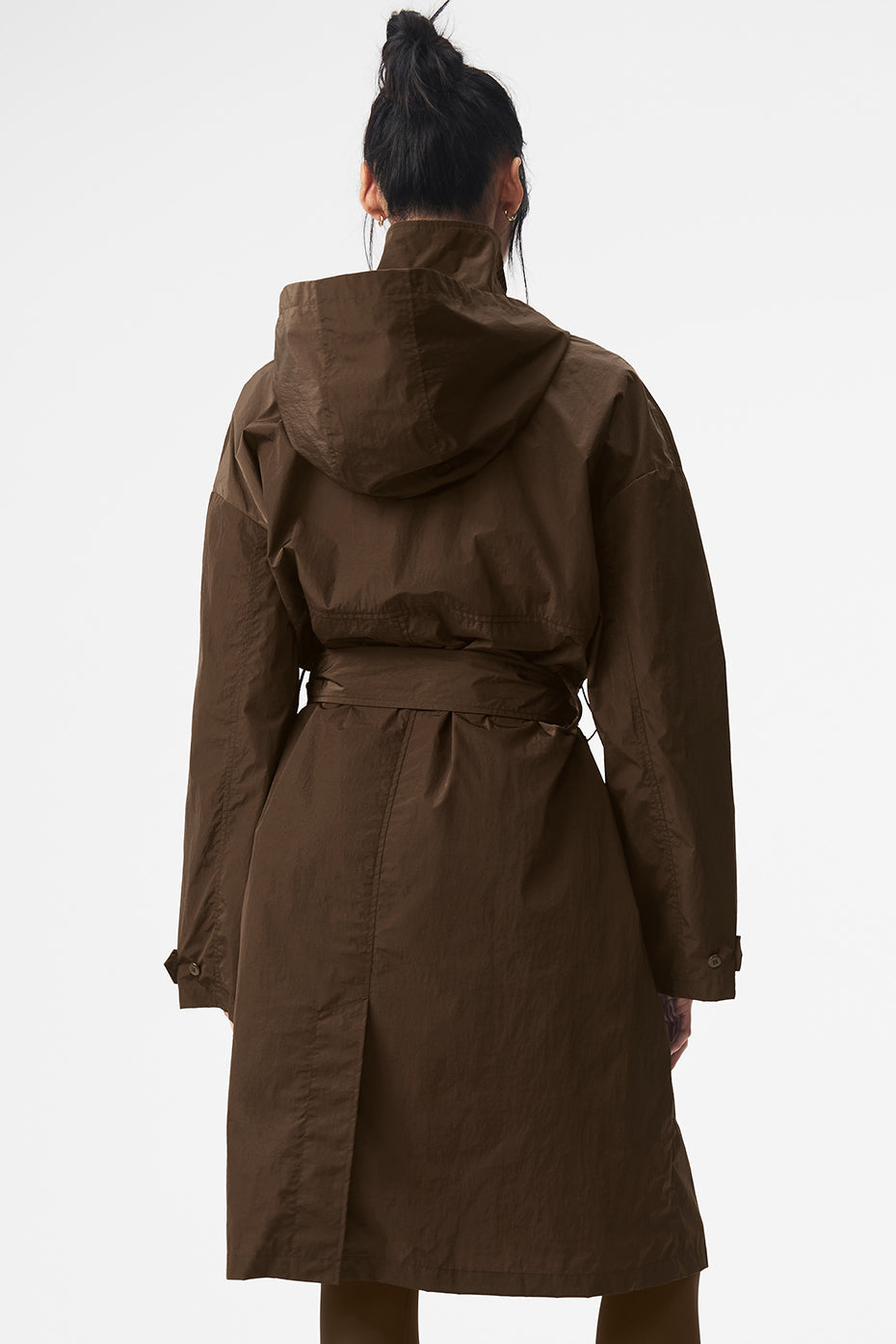 Crinkle On The Move Trench — Espresso