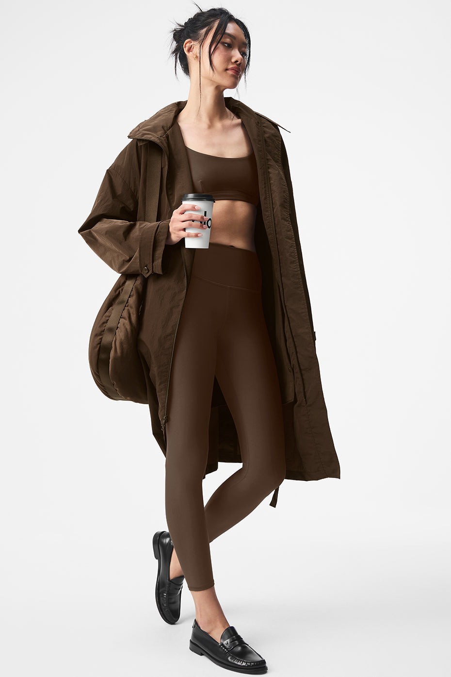 Crinkle On The Move Trench — Espresso