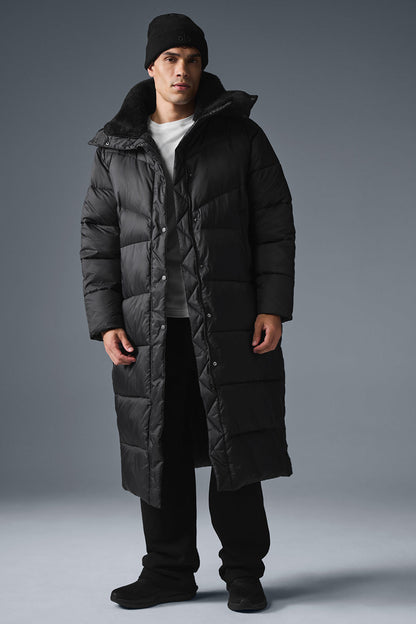 Gold Rush Puffer Trench — Black
