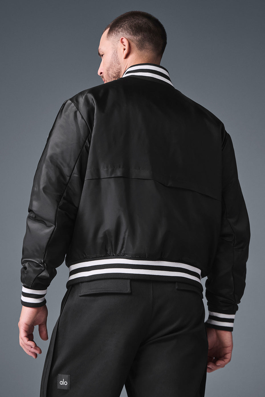 Afterglow Varsity Zip Jacket — Black