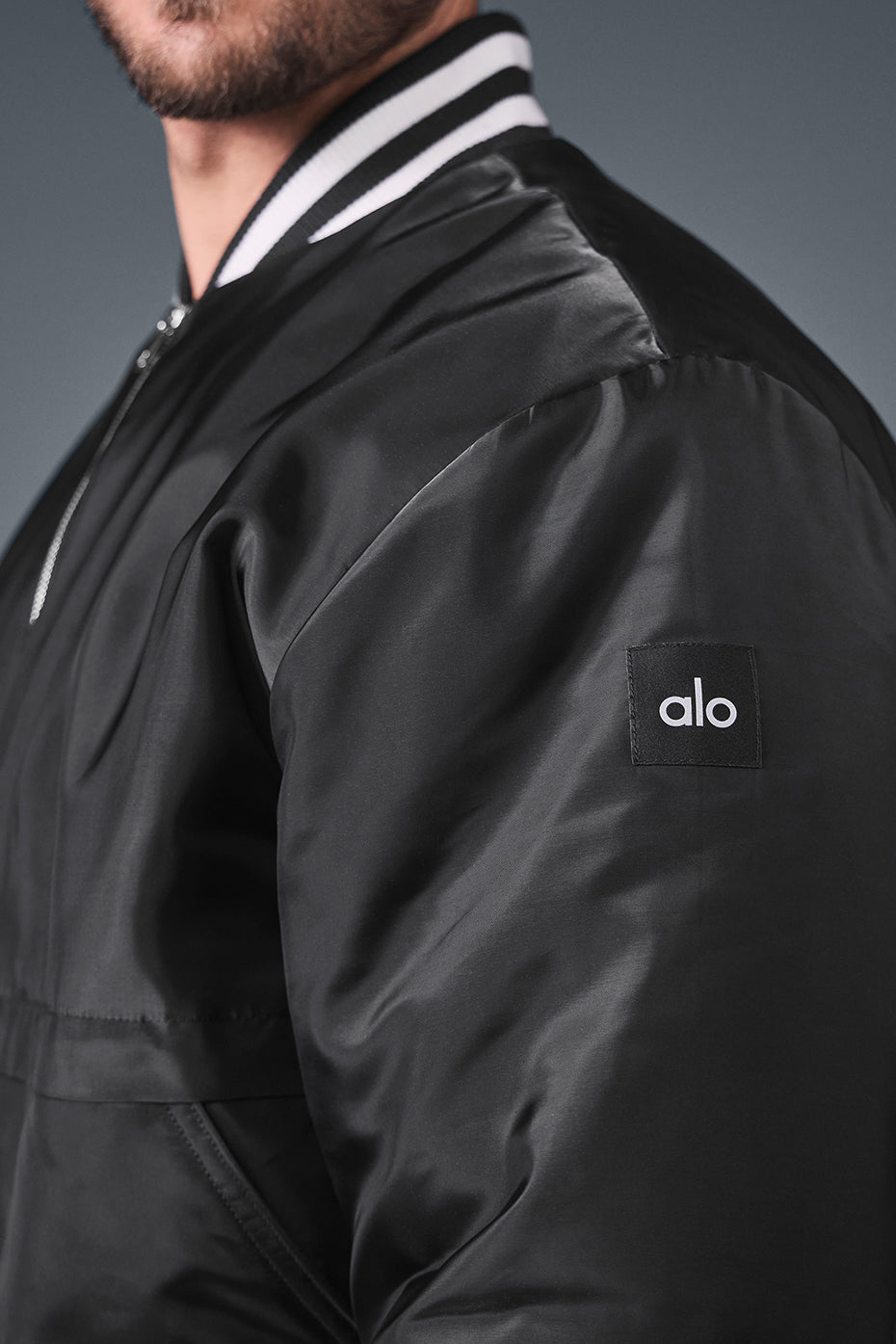 Afterglow Varsity Zip Jacket — Black
