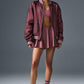 Afterglow Varsity Zip Jacket — Burgundy Truffle