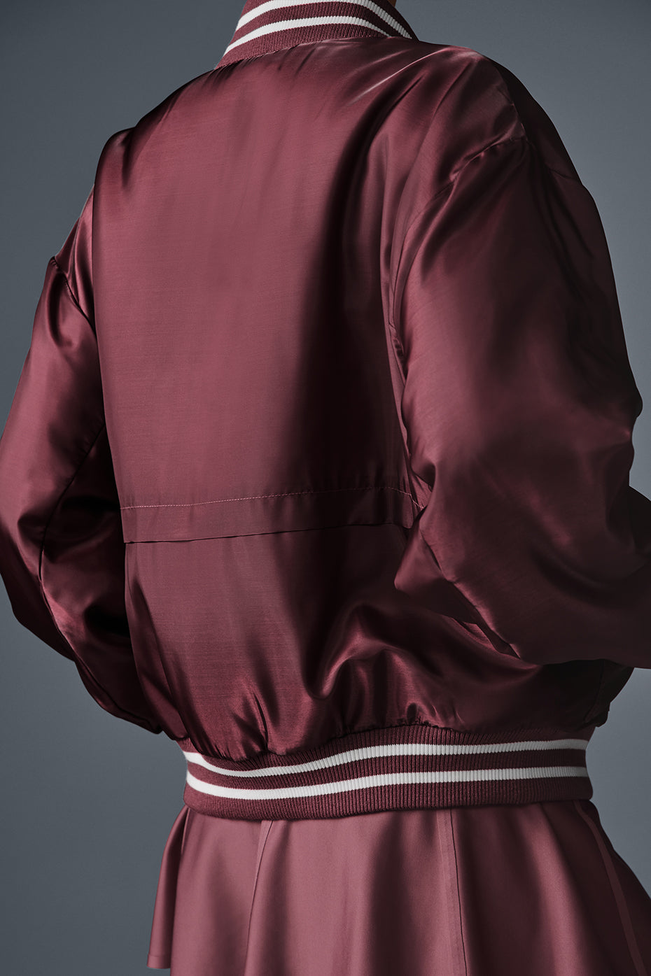 Afterglow Varsity Zip Jacket — Burgundy Truffle