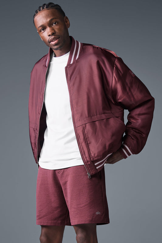 Afterglow Varsity Zip Jacket — Burgundy Truffle