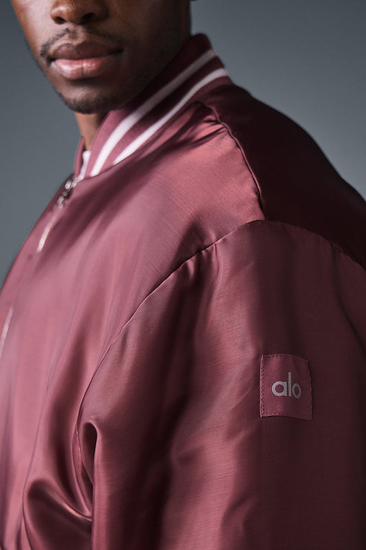Afterglow Varsity Zip Jacket — Burgundy Truffle