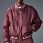 Afterglow Varsity Zip Jacket — Burgundy Truffle