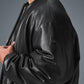 Faux Leather Premier Bomber — Black