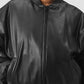 Faux Leather Premier Bomber — Black