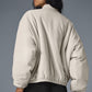 Faux Leather Premier Bomber — Bone
