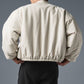 Faux Leather Premier Bomber — Bone