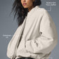 Faux Leather Premier Bomber — Bone