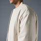 Faux Leather Premier Bomber — Bone