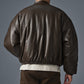 Faux Leather Premier Bomber — Espresso