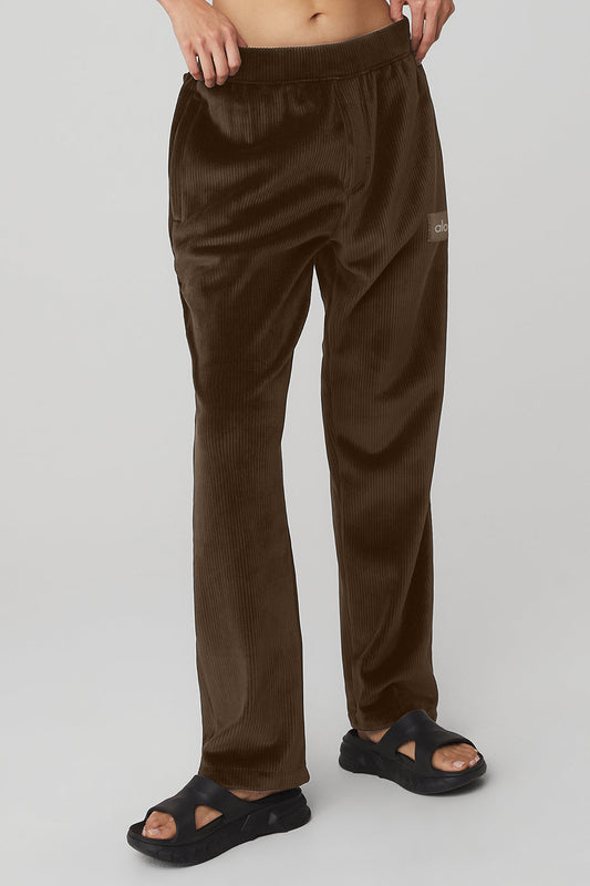Velour Baller Pant — Espresso