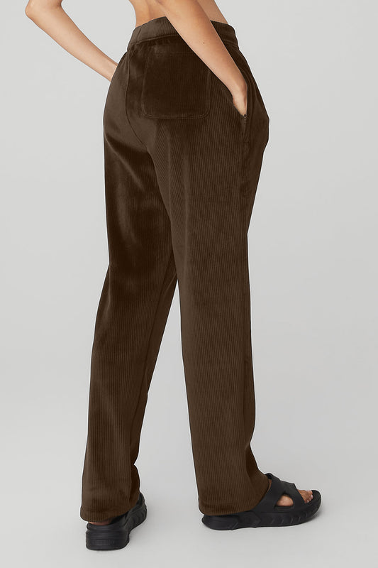 Velour Baller Pant — Espresso