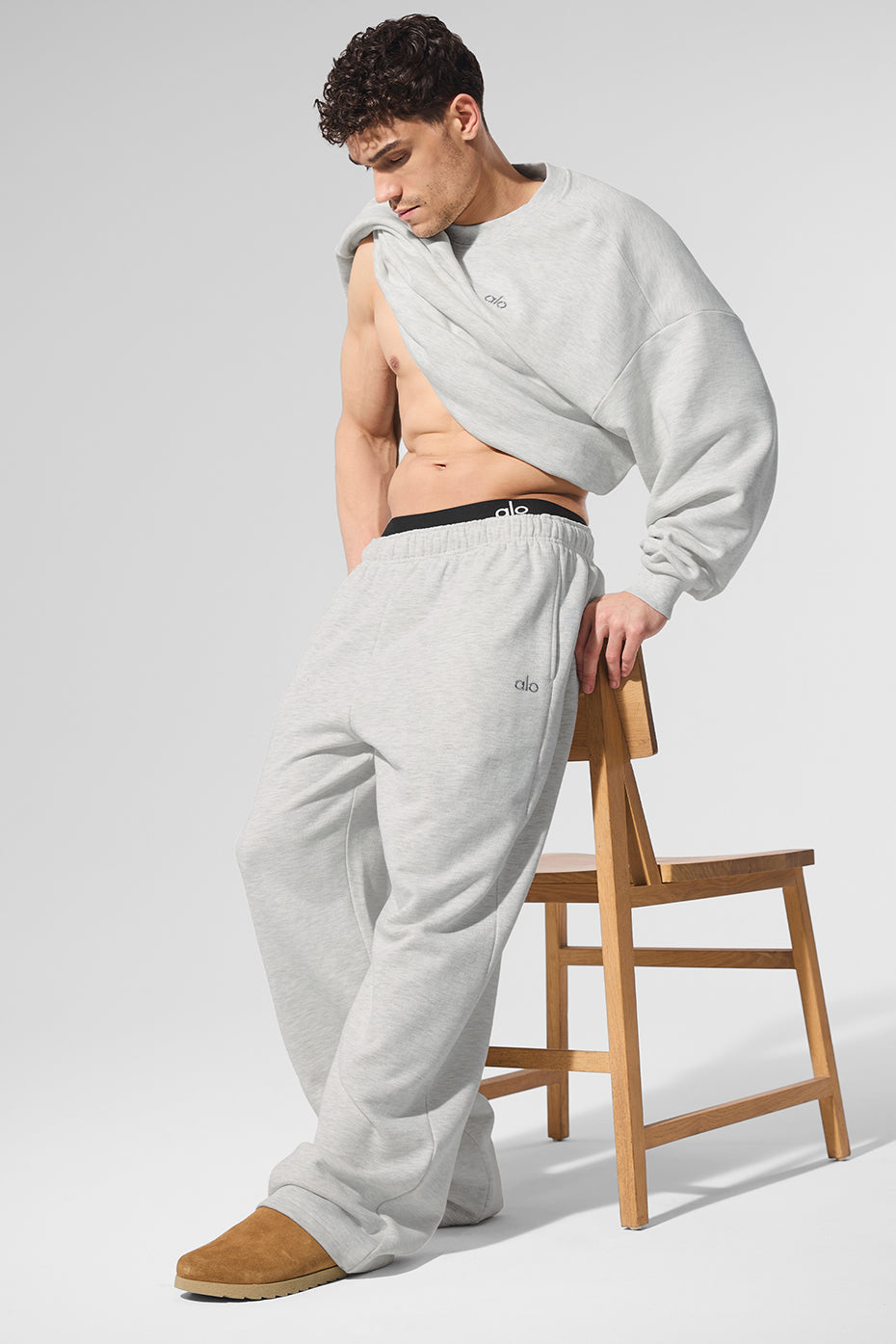 Accolade Straight Leg Joggers — White Heather
