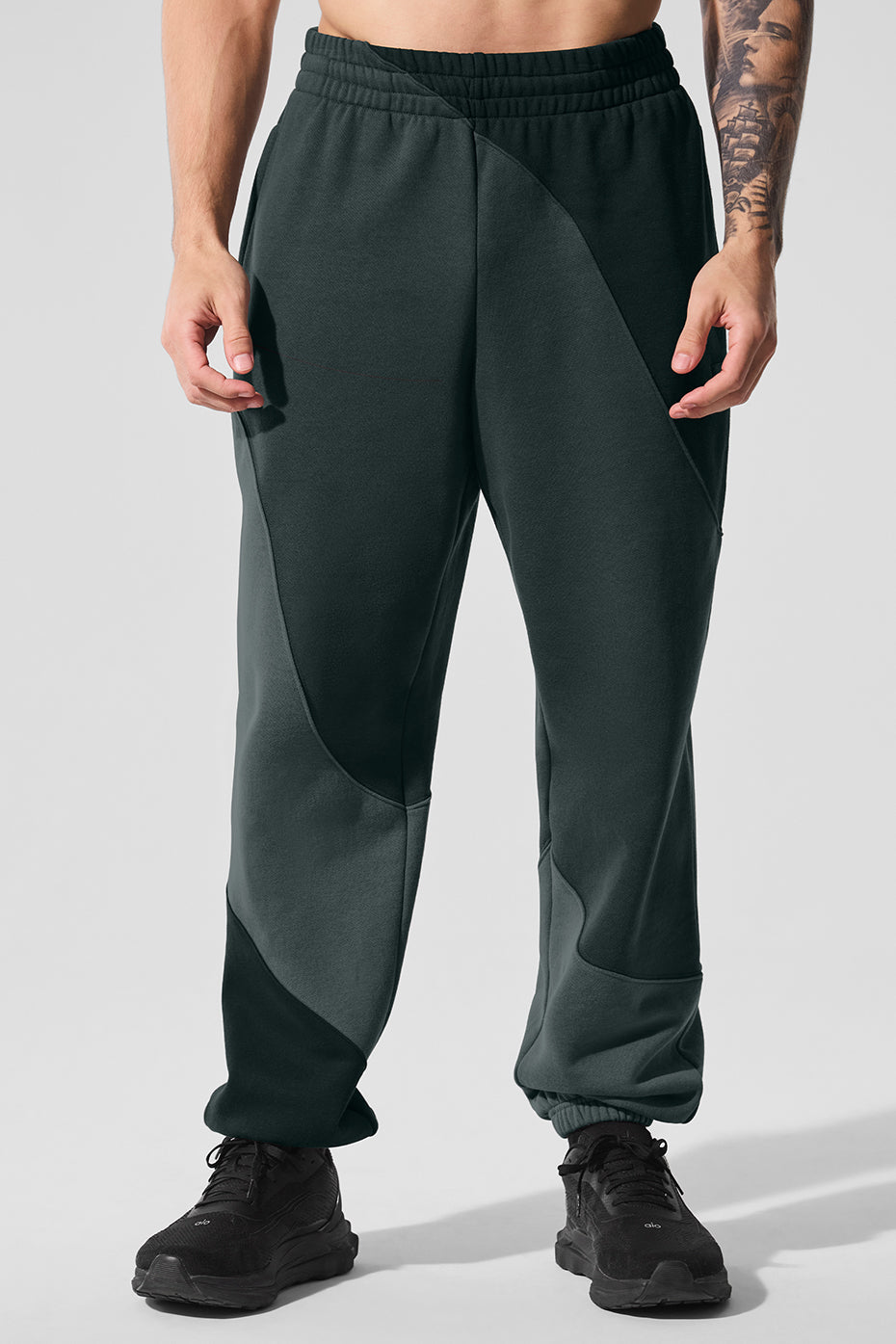 Make Waves Joggers — Charcoal Green Tonal