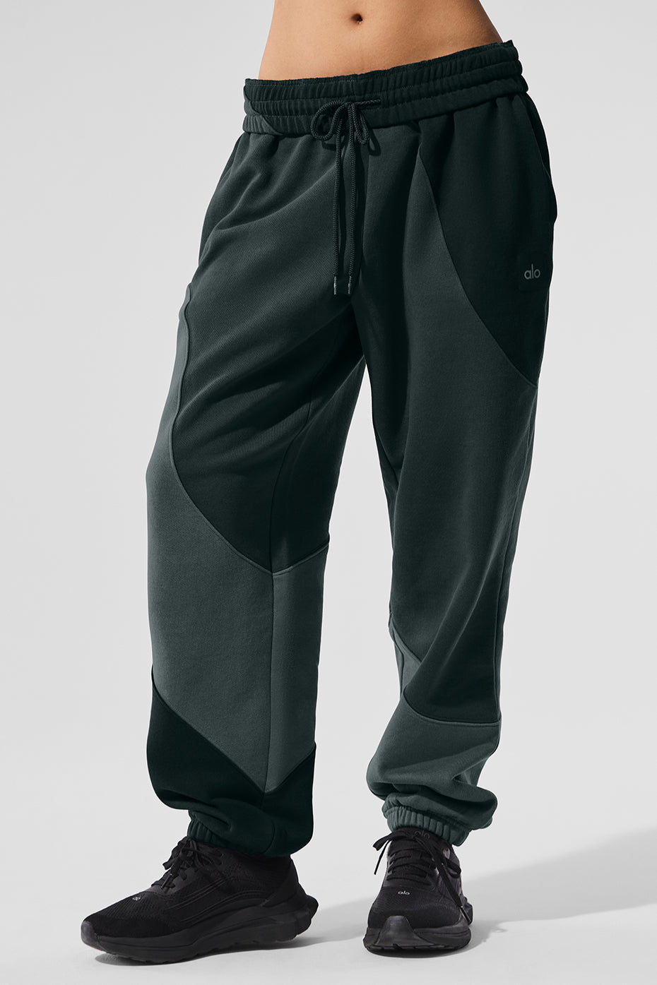 Make Waves Joggers — Charcoal Green Tonal