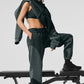 Make Waves Joggers — Charcoal Green Tonal
