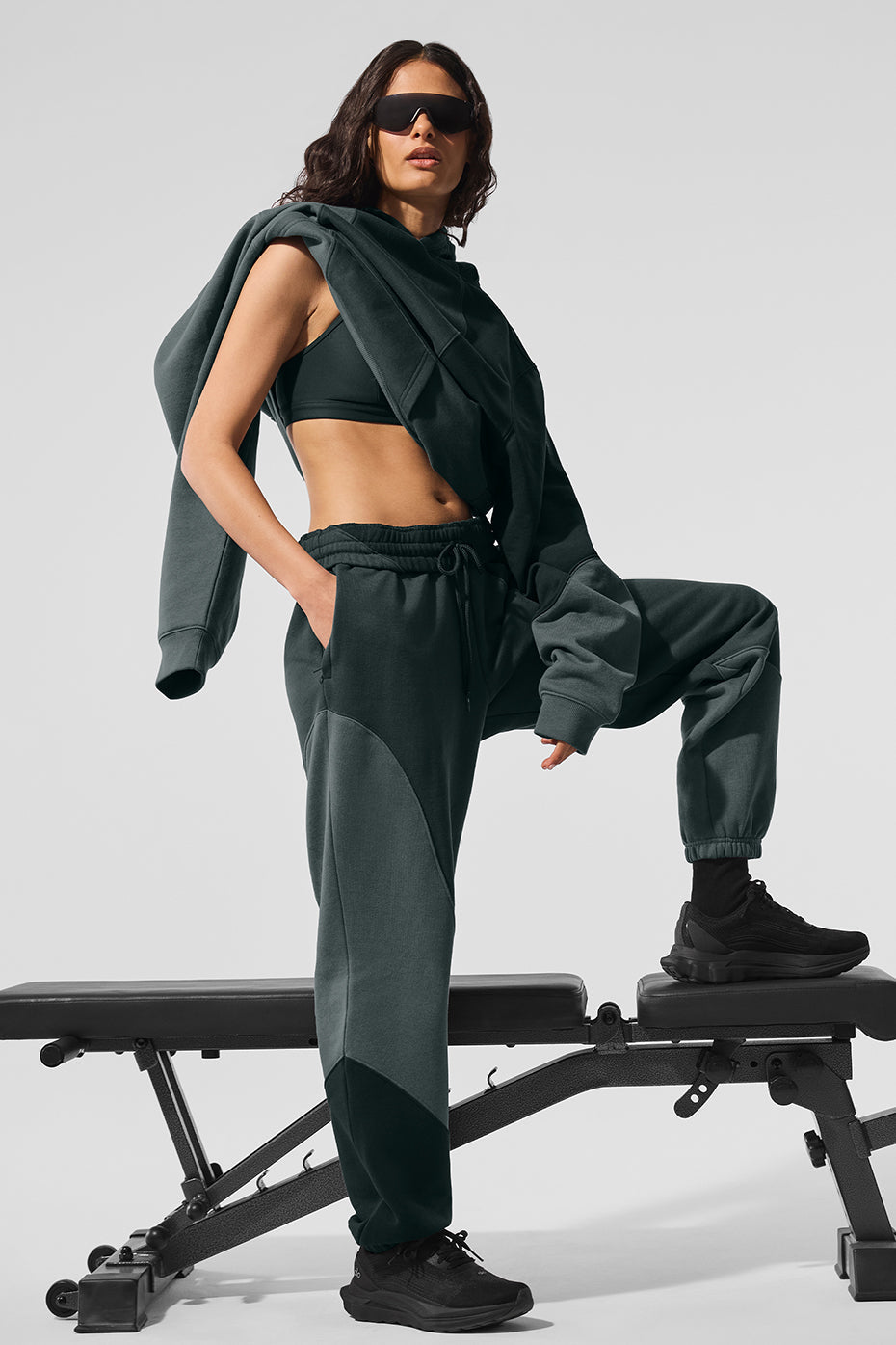 Make Waves Joggers — Charcoal Green Tonal