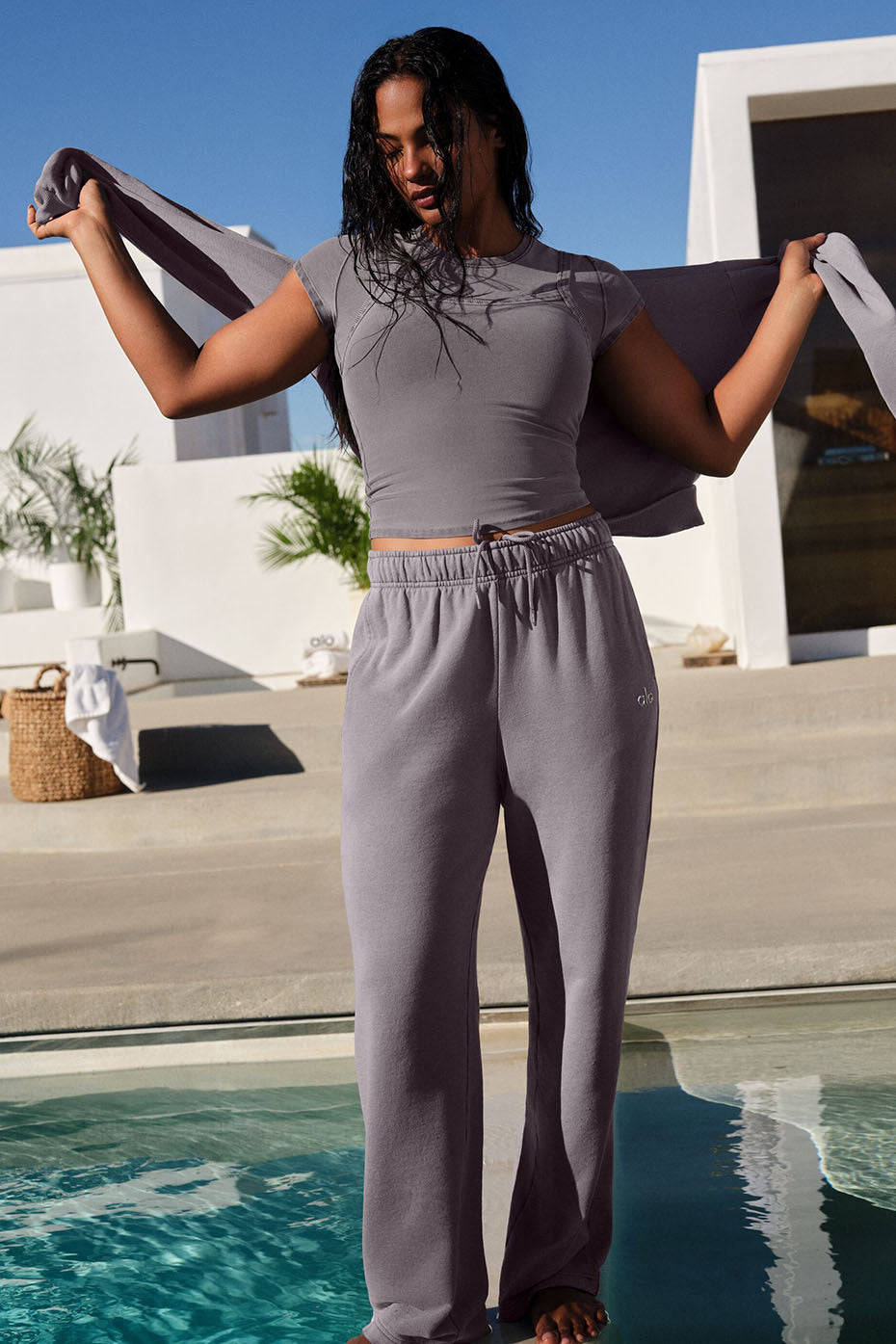 Washed Accolade Straight Leg Joggers — Cool Grey Wash