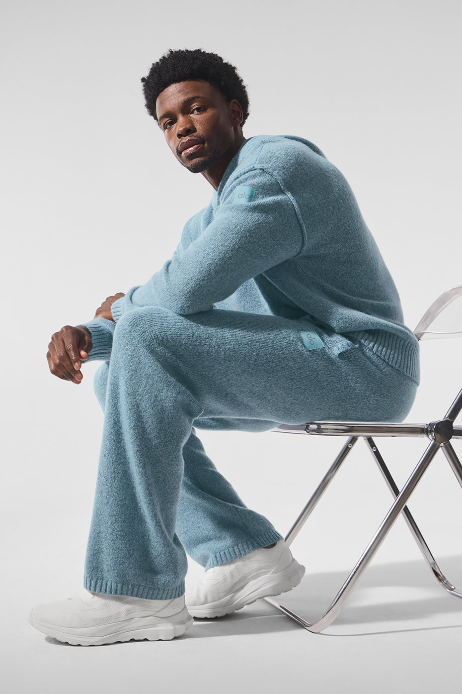 New Class Cashmere Joggers — Celestial Blue Granite Heather
