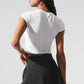 Alosoft Crop Finesse Shorts‑Sleeve — White
