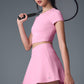 Alosoft Crop Finesse Shorts‑Sleeve — Sweet Pink